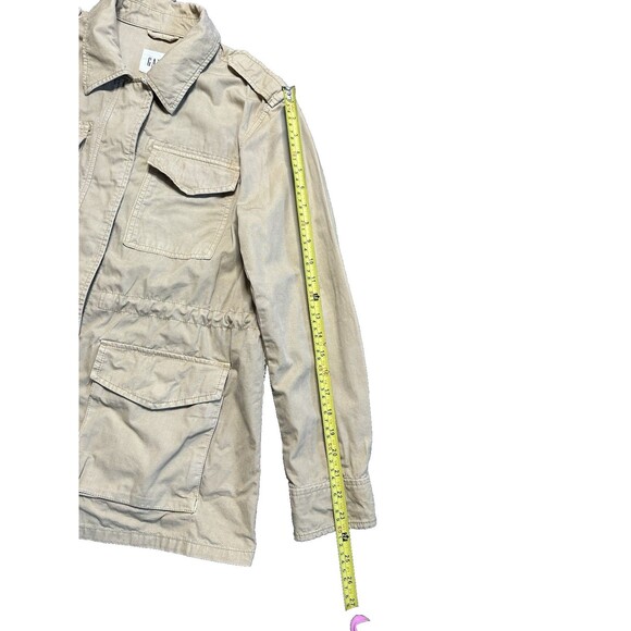 Gap Utility Jacket Women’s Medium Button Snap Beige Khaki Chore Coat - Picture 5 of 9